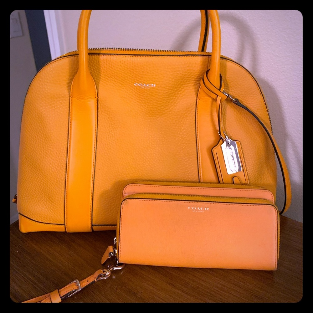 Coach Large Orange Satchel